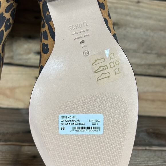 Schutz Tessie Mid Heeled Bootie - Nubuck Wil/Wood/Black - 9 - NWOB - Picture 8 of 8